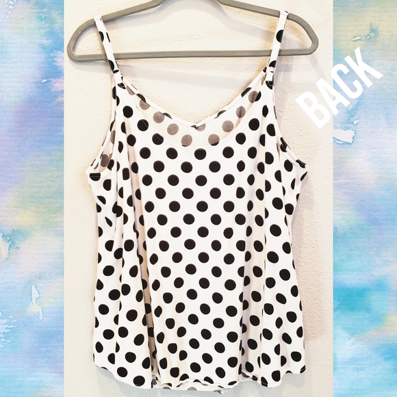 SOLD-Torrid Ava Polka Dot Stretch Challis Cami Top - Picture 6 of 10